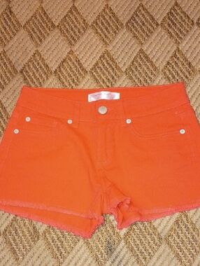 No Boundaries Red Denim Cutoff Shorts